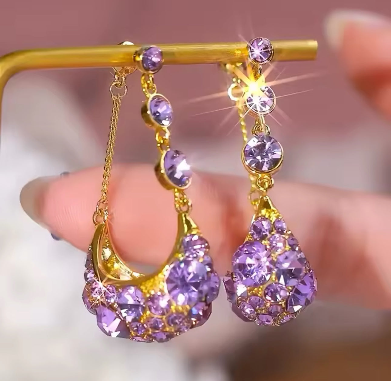 Purple Purse Earrings