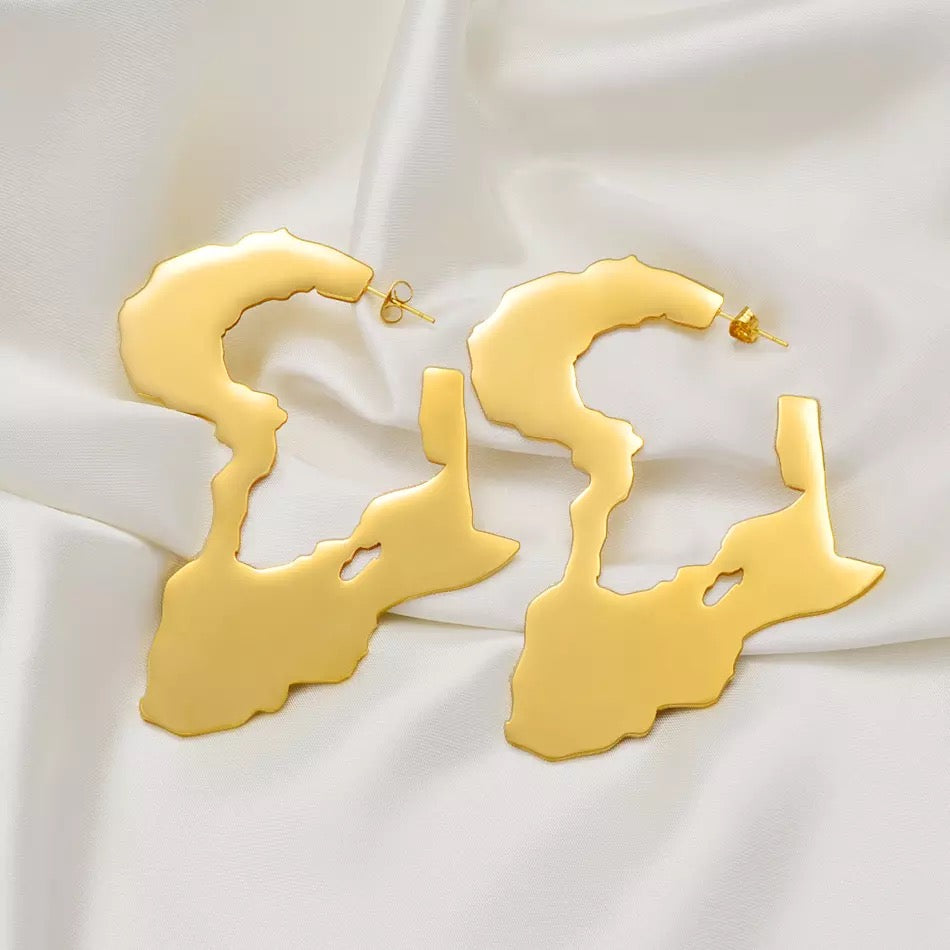 AFRICA MAP EARRINGS