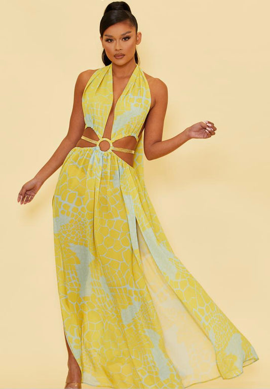 IMANI DRESS (yellow blue)