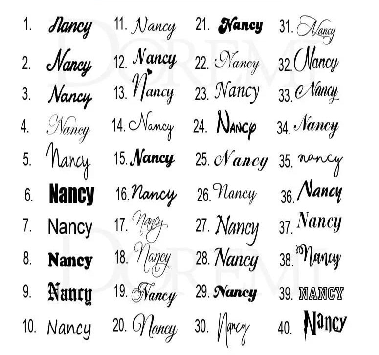 FRONT FACING NAME PLATE HOOPS