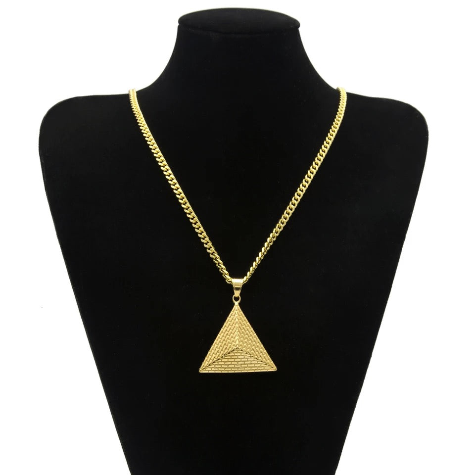 PYRAMID Egyptian gold necklace